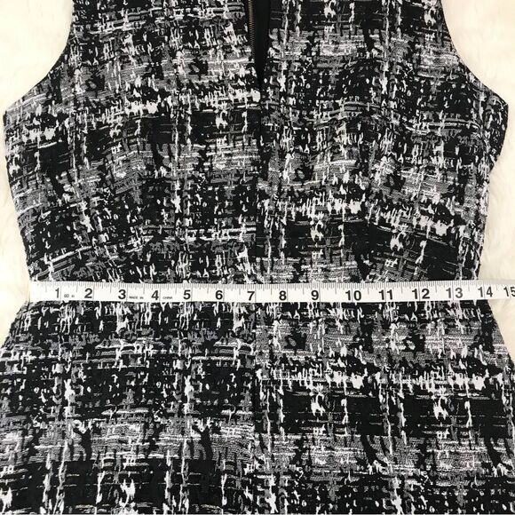 PIM‎ + LARKIN Metallic Tweed Mini Sheath Dress Sleeveless Gray Black Size Medium - Picture 11 of 12